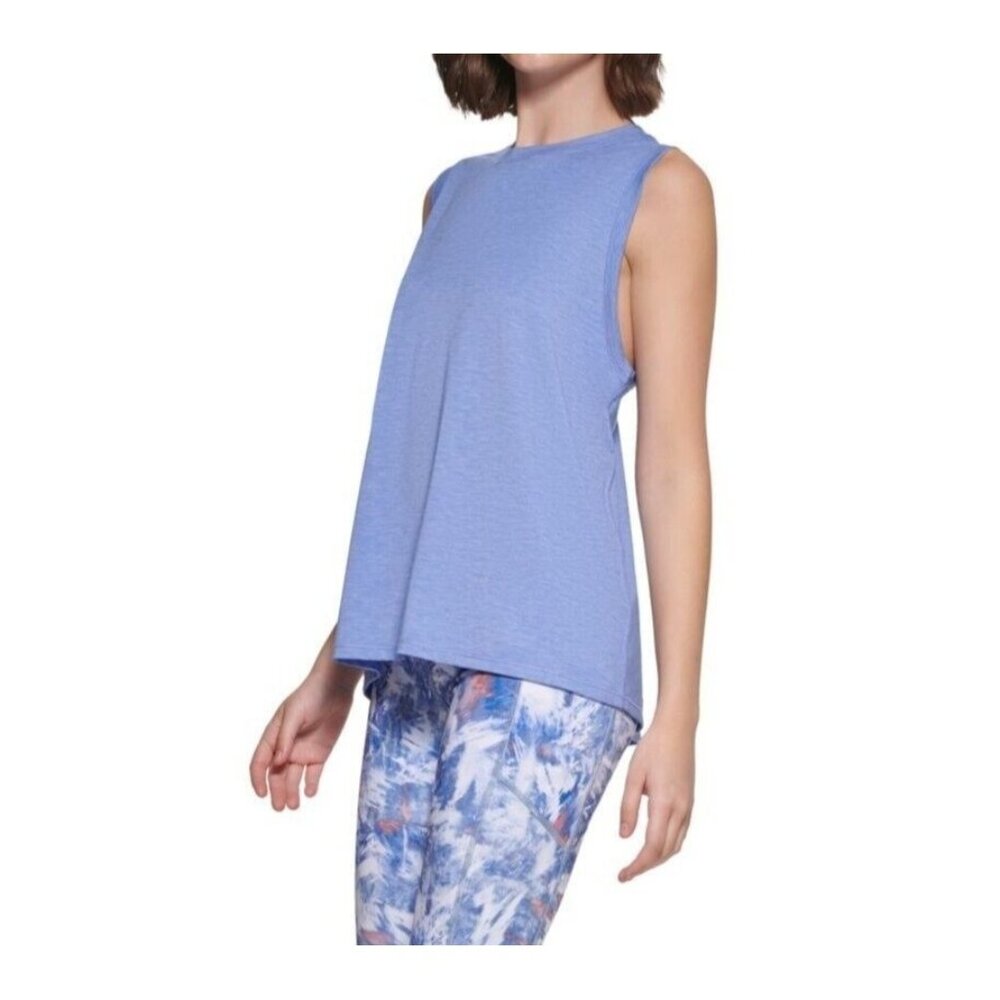 Calvin Klein Womens Size M Dropped Armhole Tank Top Heather Blue New With Tags